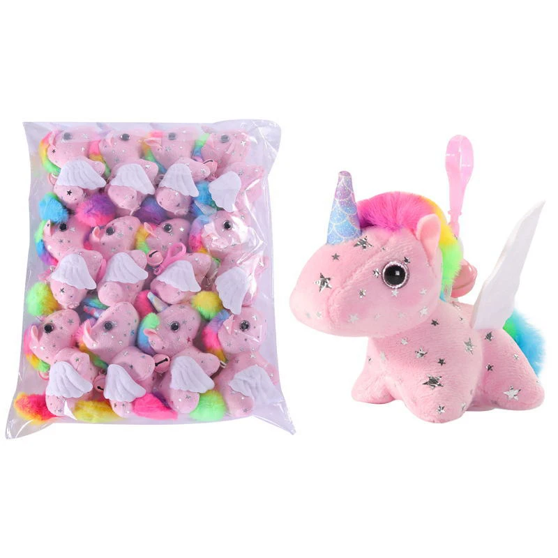Wholesale Kawaii Unicorn Keychain Plush Toy Backpack Bag Key Decor Cute Stuffed Doll Cute Key Chain For Girls