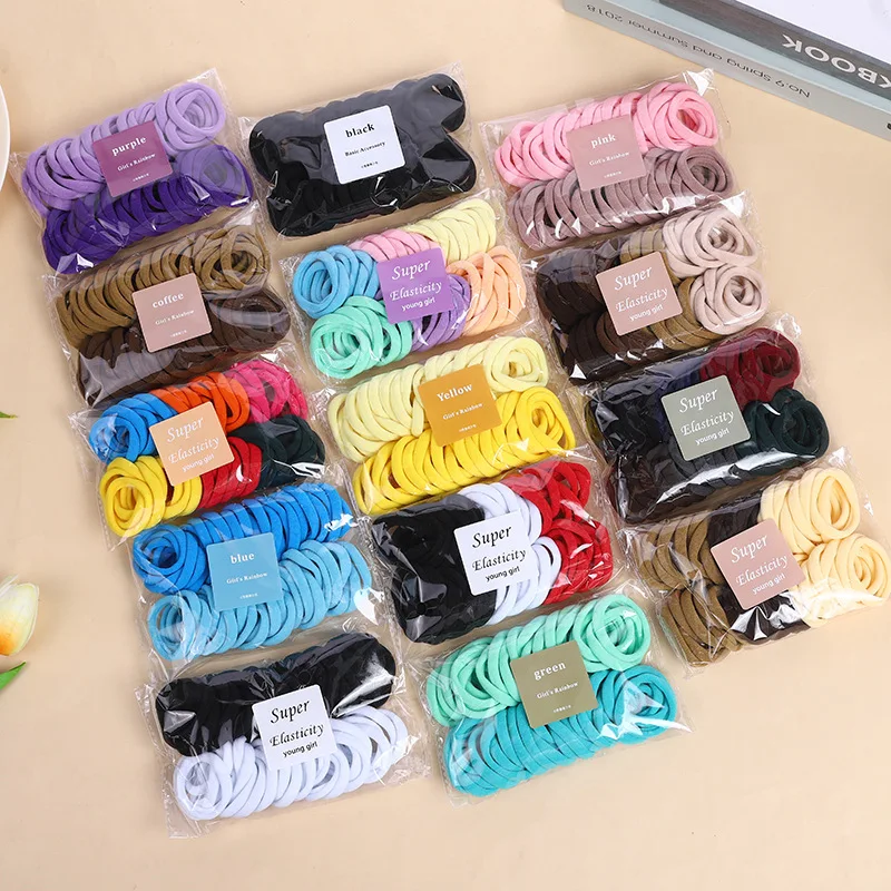 Cute Girls Fashion Colorful Rubber Band Korean Elastic Hair Ties Elastic Hair Rope For Women