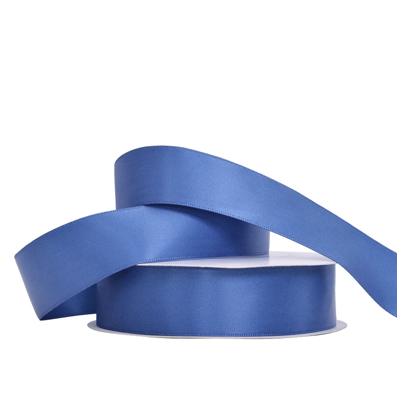 YAMA Custom hight quality double faced Christmas Blue ribbon roll 100Yard Roll