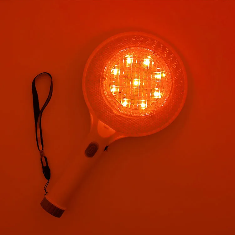 Portable Handheld LED Traffic Warning Light with Flashing LED Signs for Outdoor Road Safety & Stop Baton Use