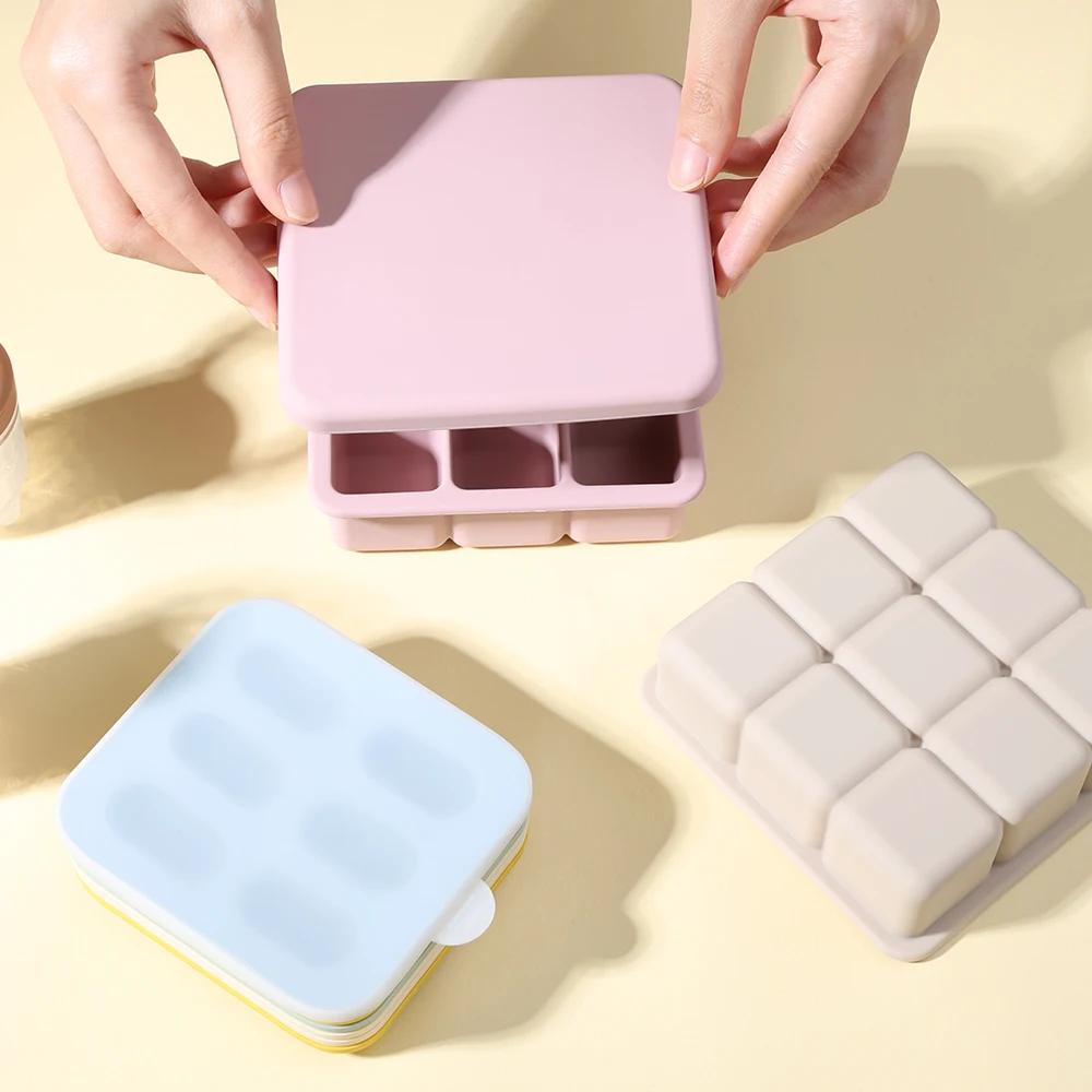 New Born Baby Feeding SetBreast Milk Fruit Juice Silicone Ice Cube Tray Baby Food Freezer Tray For Fruit Purees