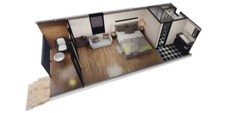 China Luxury Modern Design Prefabricated Light Steel Villa & Apartments Steel Structure Container House Building