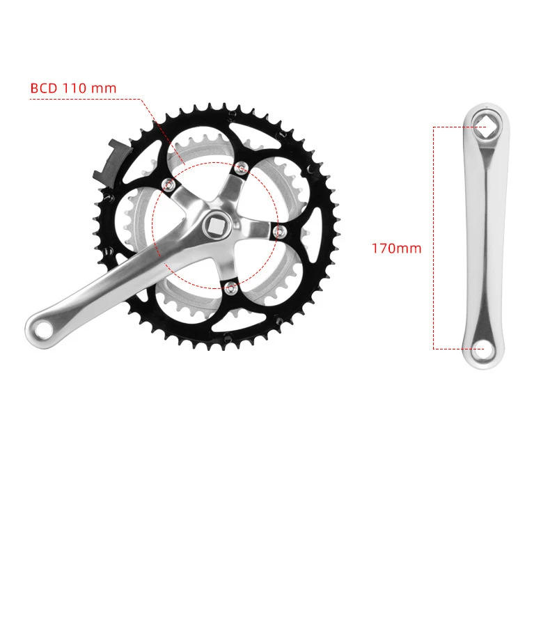 Manufacturer mtb Crank Set Chainwheel Aluminium Bicycle Crank Set Belt Drive Cycle Part Bicycle Crank Axle