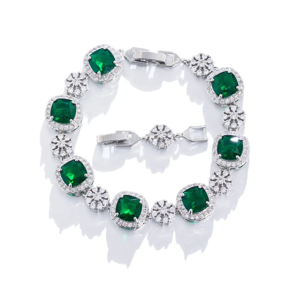 Wholesale artificial lab gemstone jewelry  classic wedding diamond engagement Bracelet