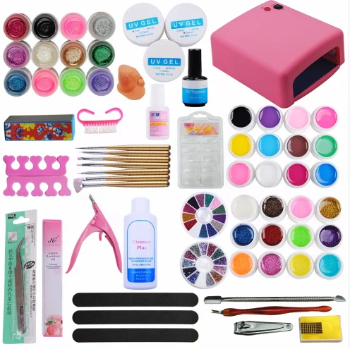 Nail Art Set Nail Builder Gel UV Lamp Gel Nail Polish Starter kits Manicure Tool kit Set