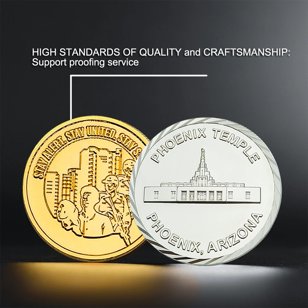 Manufacturer Promotional Wholesale Custom Logo Souvenir Metal Gold Best Quality Seven Wonders Of The World Souvenirs Coin