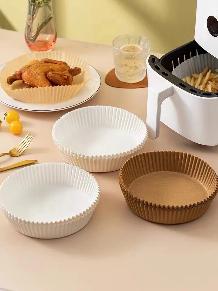 20pcs 30pcs 50pcs 100pcs  airfryer liner non-stick square/round air fryer disposable paper liner for baking roasting microwave