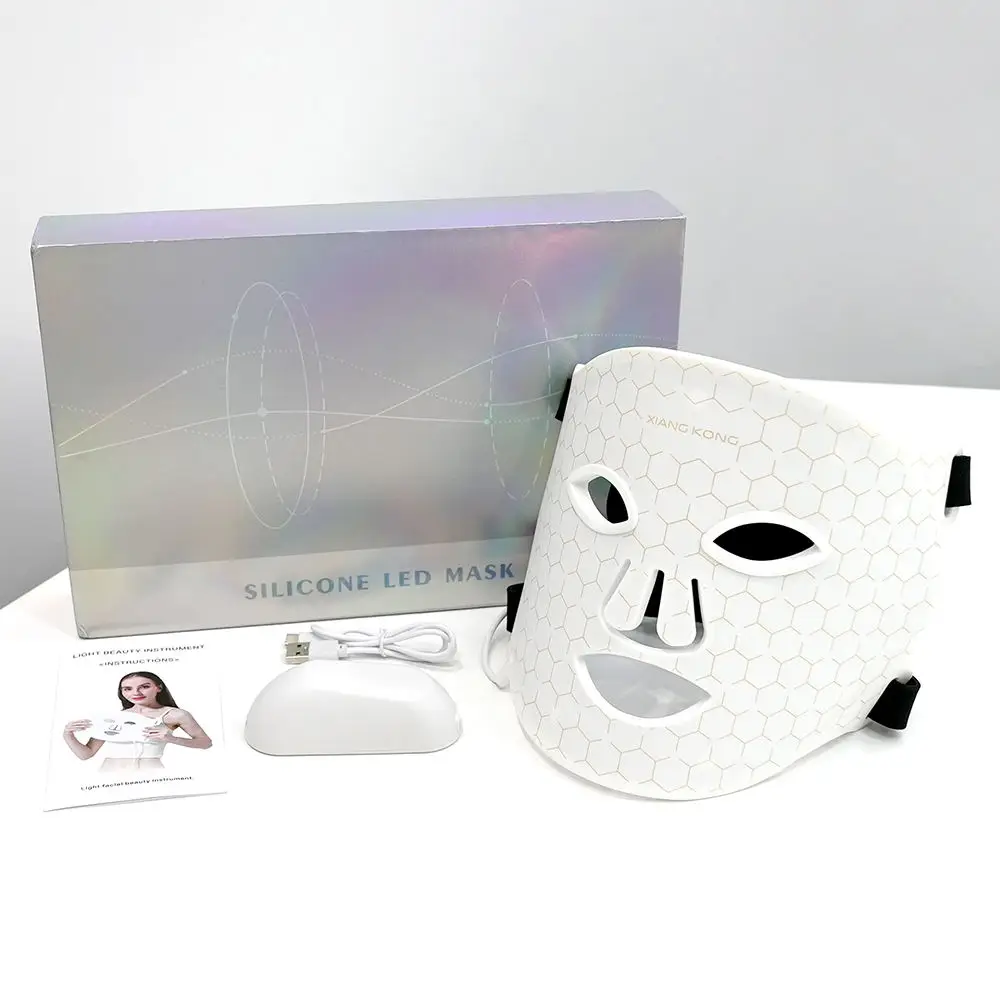 2025 New Arrivals Trending Home Use Beauty Equipment Silicone 7 in 1 LED Facial Mask Red Light Therapy Face Mask for Skin Care