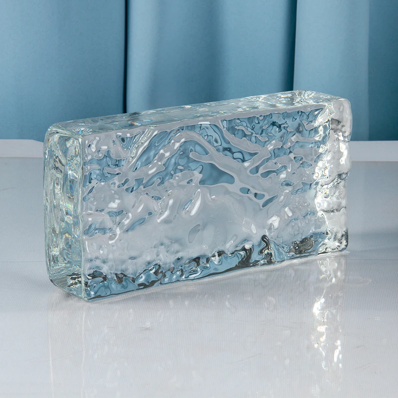 Wholesale High Grade K9 Crystal Glass Cube Block Colorful Crystal Glass CraftsRaw Material Brick