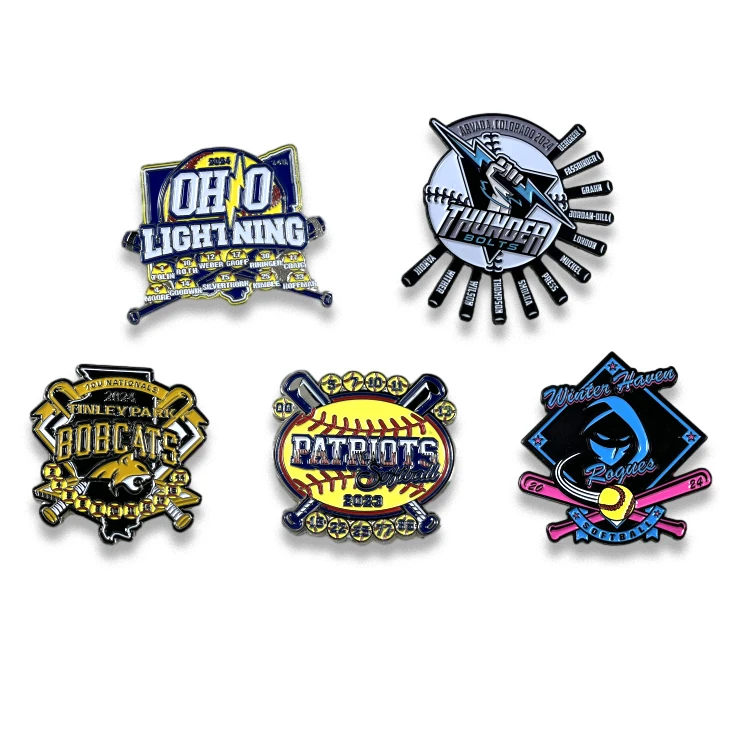 Wholesale Customize Metal Sports Team Lapel Pin Badge Custom Soft Enamel Baseball Trading Baseball Hat Pin