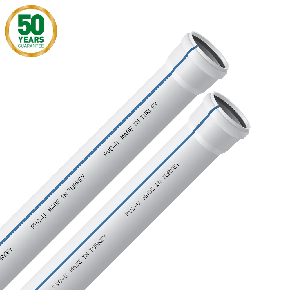 PVC pipes 50mm - 200mm with thickness 3.2mm  Made in Turkey for waste water Installations
