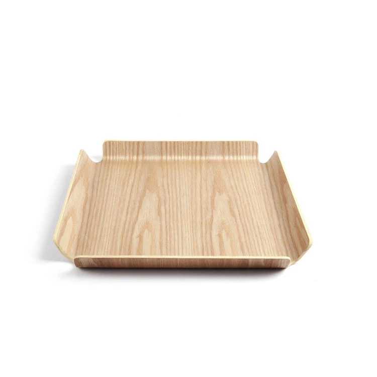 plywood wooden willow veneer large square trays with non slip coating