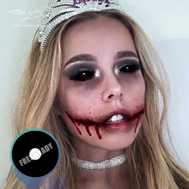 Kangshida Wholesale Halloween 22mm whole eyes black sclera contact lenses