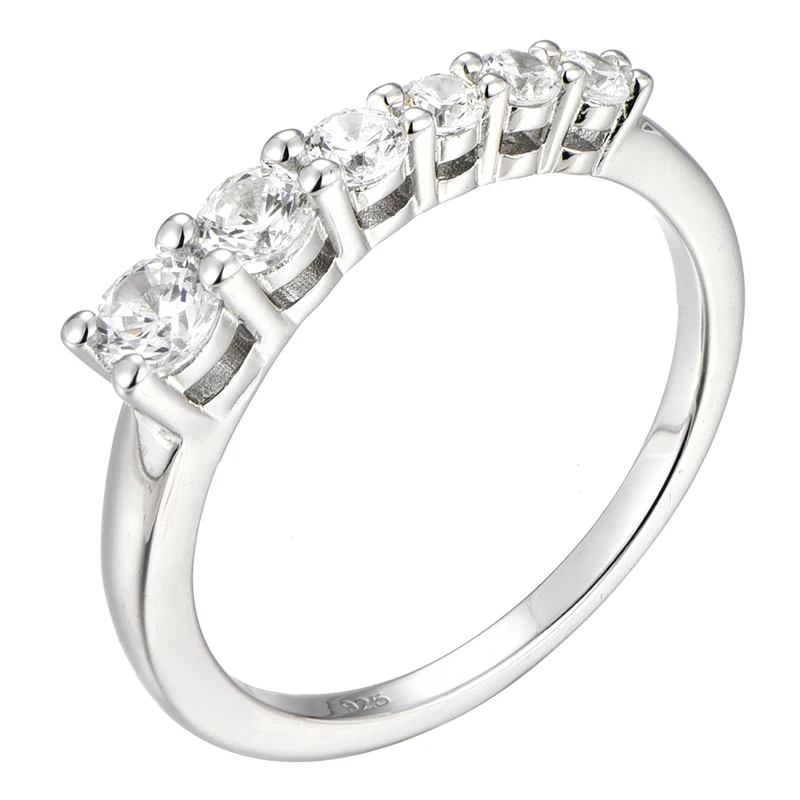 925 silver rings 4 mm red cricket and 3.5 mm round white vermiculite wedding ring for women Simplicity and fashion