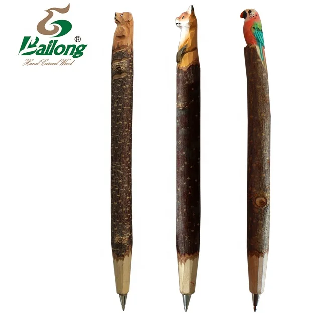 Souvenir gifts natural wood craft animal shape twig pen with custom logo