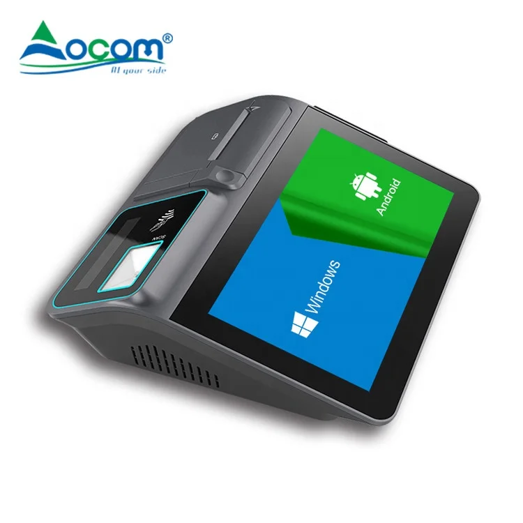 11.6 Inch All In One Android/Windows NFC Card Reader Bar-Code Scanner Desktop POS Terminal With High Speed Thermal Printer