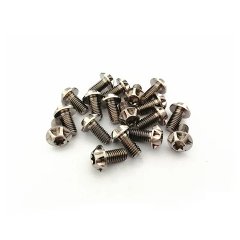 OEM accept Grade5 Ti6Al4V colorful black rainbow torx shell disc head M4x8mm Motorcycle helmet titanium bolts screws for SHOEI