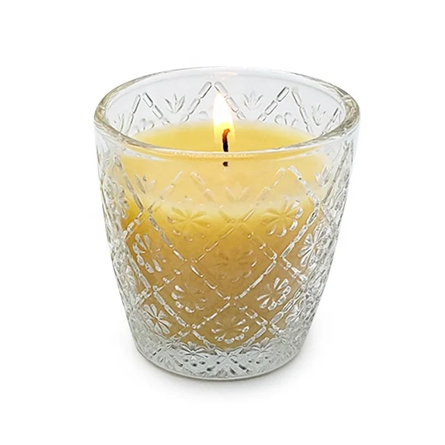 Заводская поставка, OEM, изготовление на заказ, стеклянные свечи из натурального пчелиного воска с частной этикеткой