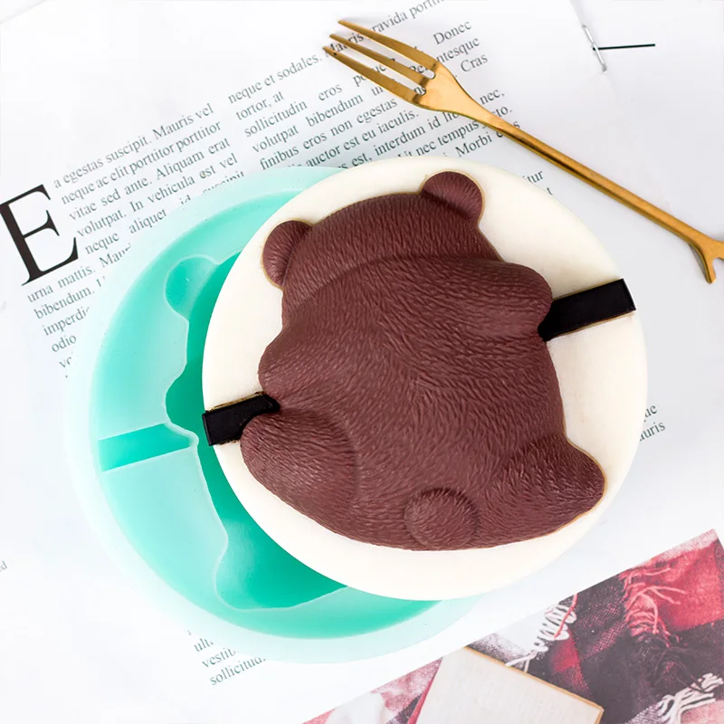 New Design 4 Inches Bear Bouncy Pudding Silicone Mousse Cake Mold for Mousse Making