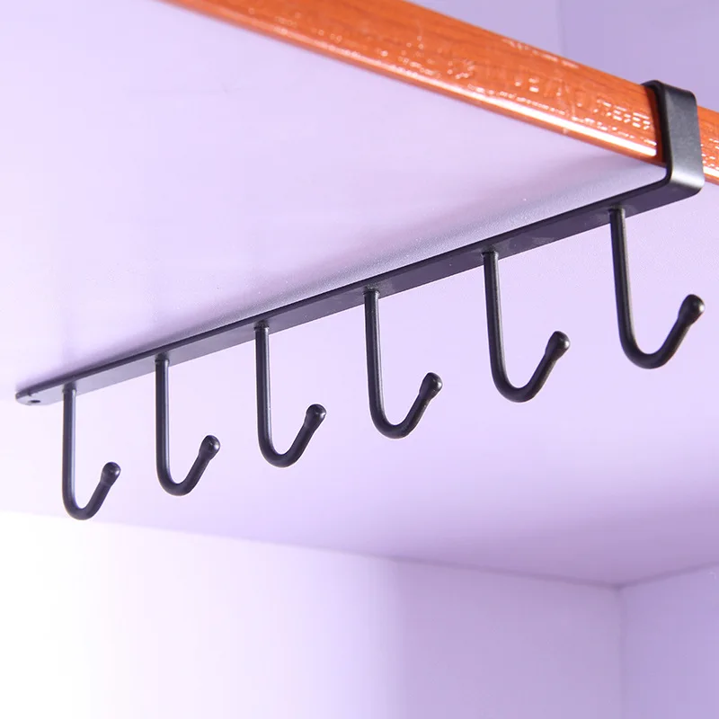 
No trace hook for cabinet, six sets of nail free storage rack for kitchen, creative metal iron kitchenware shelf 