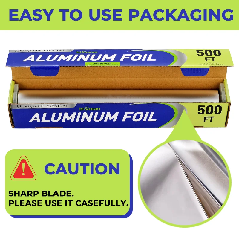USA Warehouse in stock 8011 Aluminum Foil Roll Food Wrapping Paper Aluminium Tin Foil Paper for Kitchen Food Packing