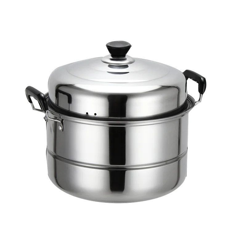 Double Bottom Steamer Hot Selling 2021 Stainless Steel Pot for Food Easy to Clean  Multipurpose Soup & Stock Pots