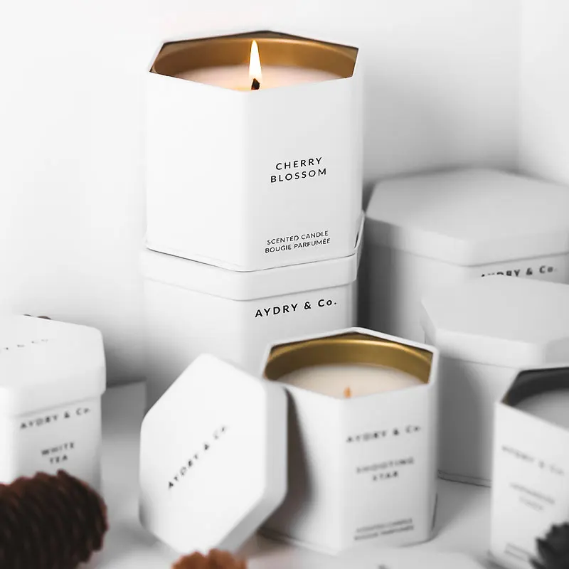 Aromatherapy birthday candle soy wax and essential oil aroma candle tin can gift box