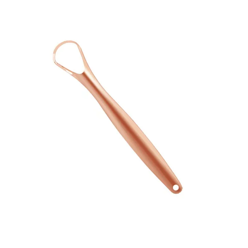 Stainless Steel Gold Silver Reusable Free Sample Tongue Cleaners Copper Tongue Scraper Cleaner