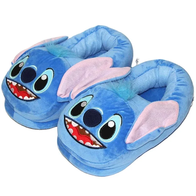 Cartoon Shoes Stitch Slippers Adult Slipper Female Cotton Fabric Women Slippers Shoe Plush Chausson Womens Family Fur Soft Shoe