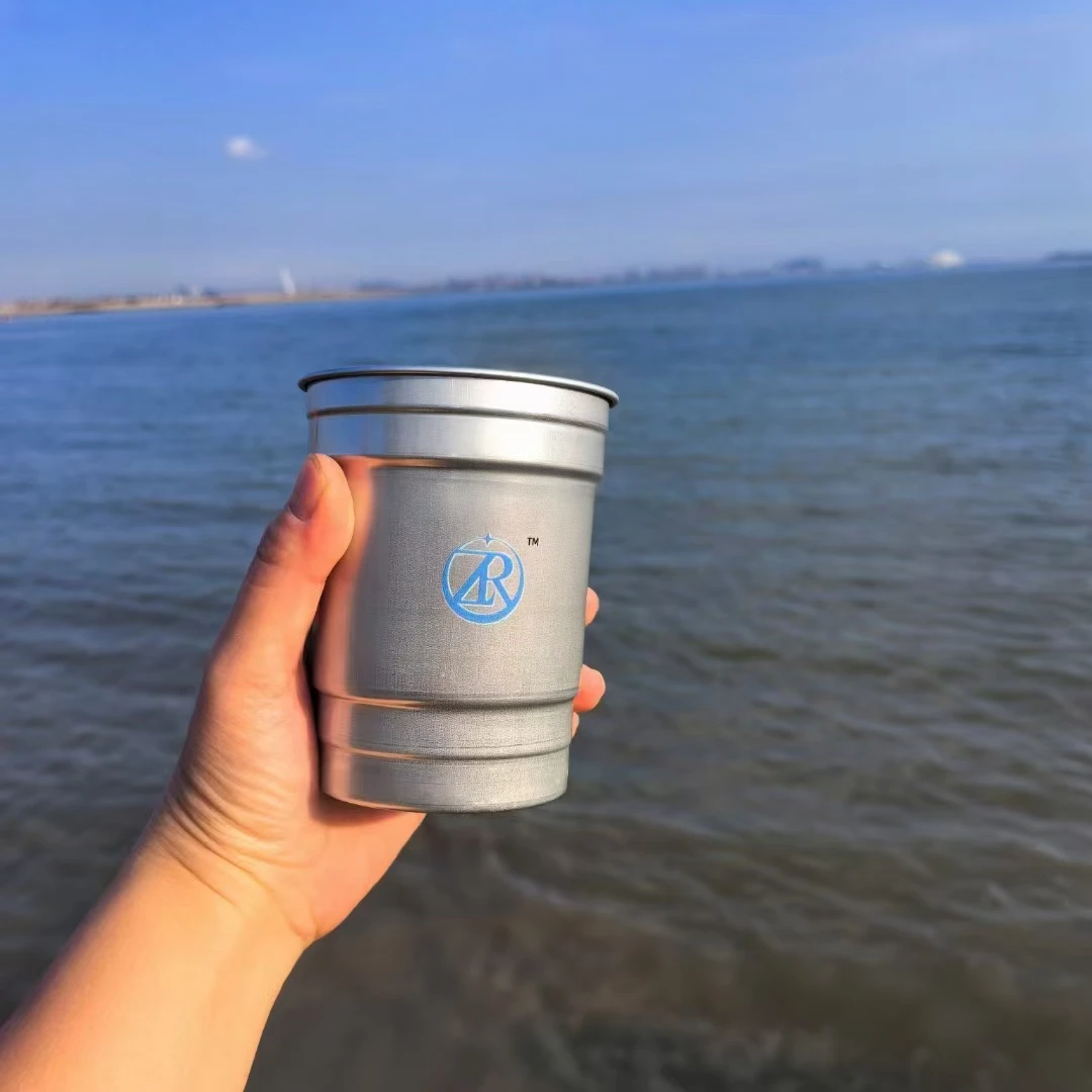 Custom Printed Logo Large 24 oz Aluminum Stadium Cups Recyclable 500ml Drinkware for Parties for Cold Drinks and Wine