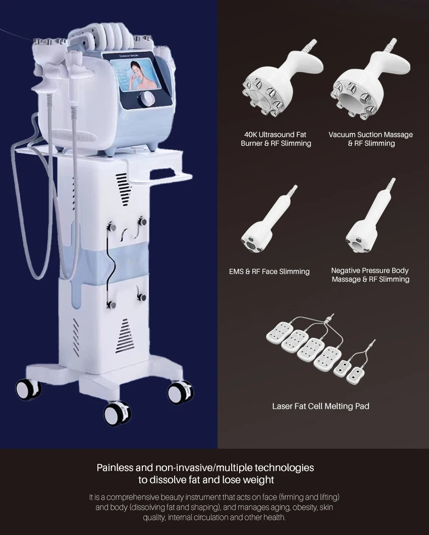 5 in 1 40k Radio frequency cavitation skin tightening ultrasound Laser Lipolaser Body Molding Massage slimming machine