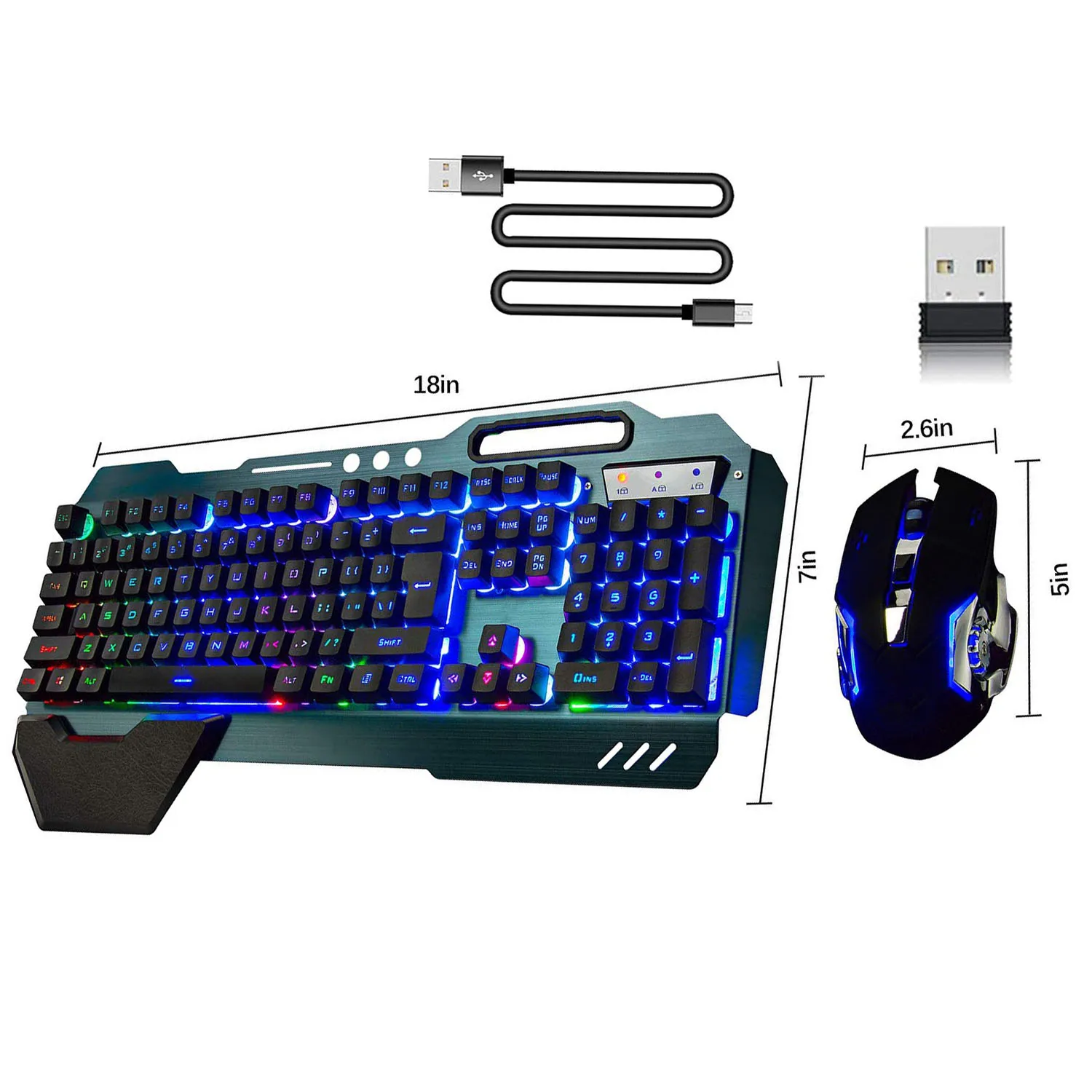 Беспроводная клавиатура и мышь с Rgb-подсветкой Механическая игровая Rgb для любителей компьютерных