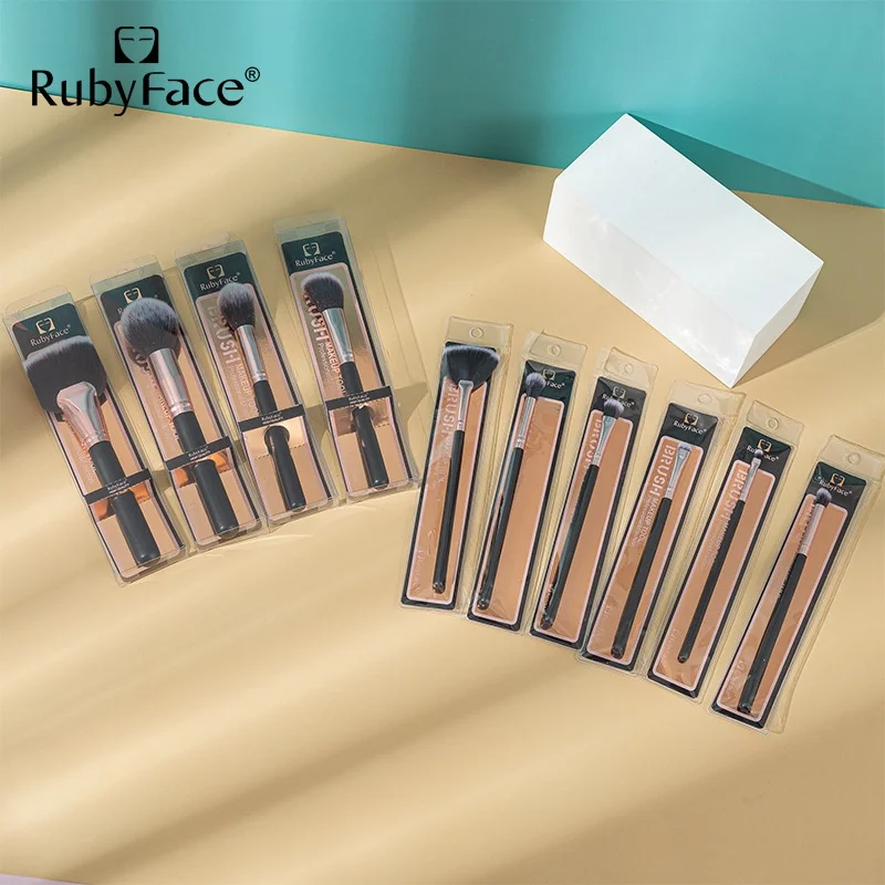 Classic Black Gold Plated Single Makeup Brush Set with Goat Hair Face Eye Tools Lip Gloss Application Available Stock