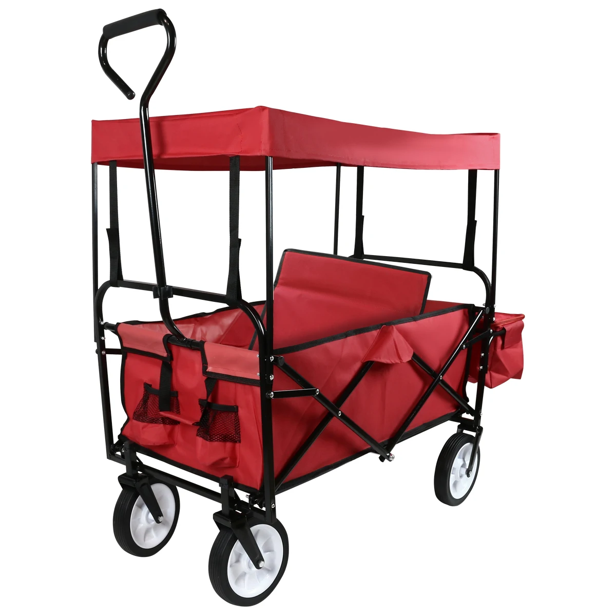 Factory Custom Waterproof Outdoor Camping Picnic Folding Wagon Cart With Ceiling