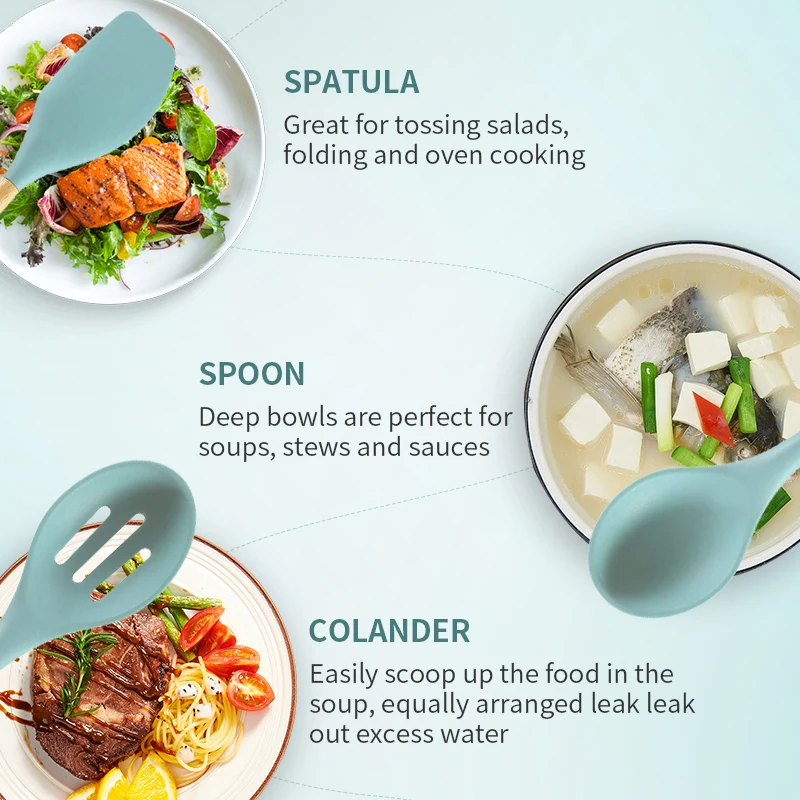 12 Pcs Heat Resistant Stand Accessories Silicone Wood Cooking Kitchen Utensil Set 11pcs With Kitchen Knifes For Camping Cooking