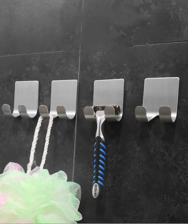 Cheap Price 304 Heavy Duty Razor Holder Stainless Steel Waterproof Hanging Wall Adhesive Hooks for Bathroom