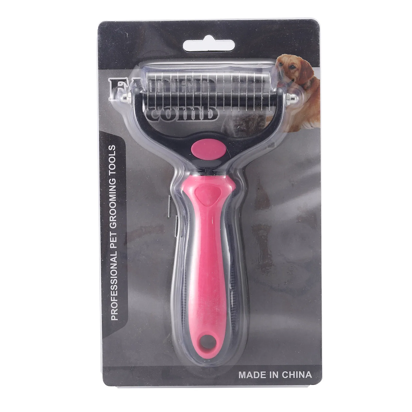 Hot sell Pet Hair Removal Comb Double Sided Blades Fur Dematting Trimmer Deshedding Brush Grooming Tool