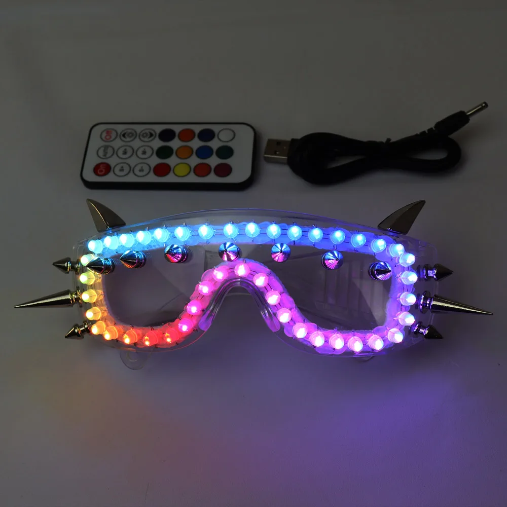 Pixel Smart LED Goggles Full Color Laser Glasses with Pads Intense Multi colored 350 Modes Rave EDM Party Glasse (1600304726012)