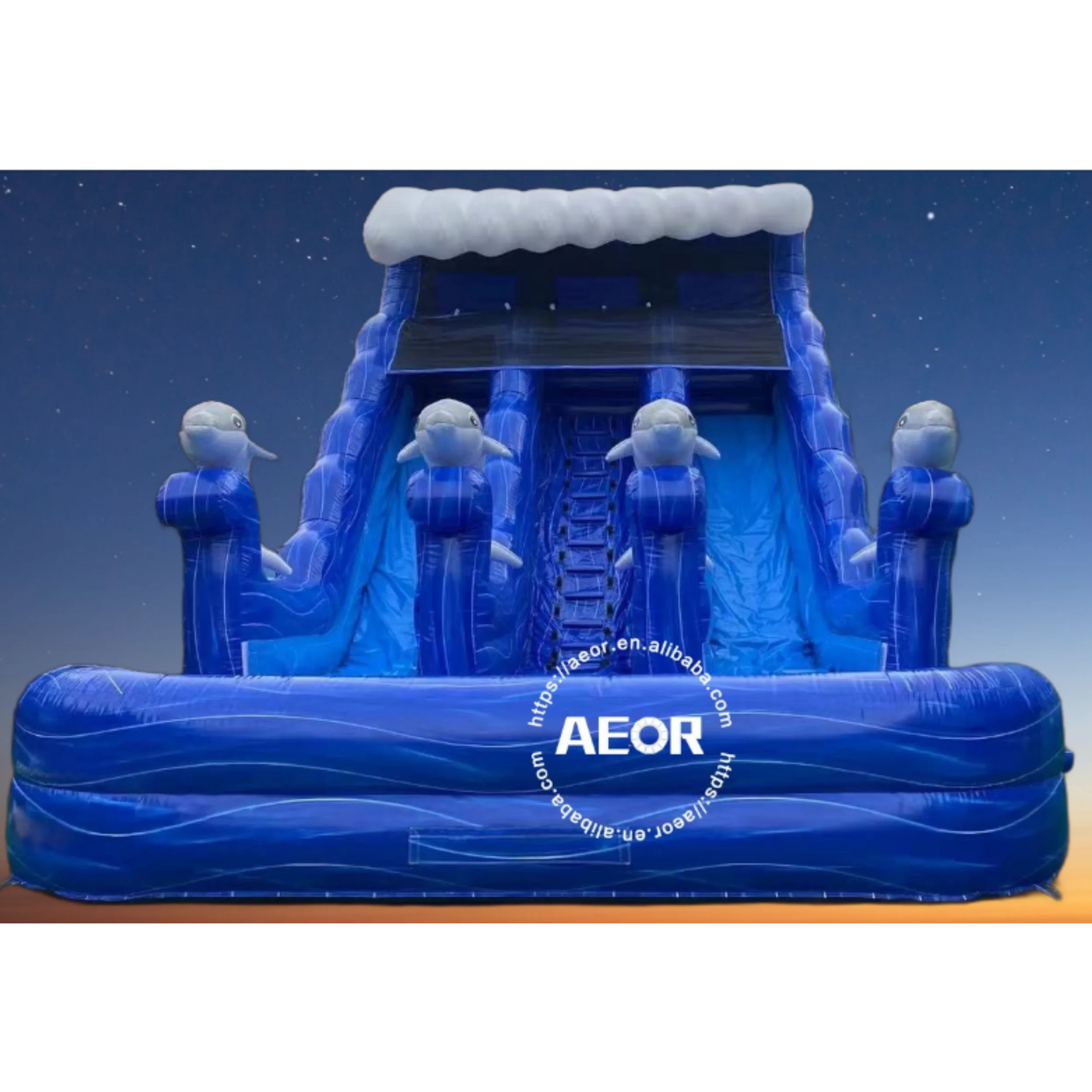 Популярный дизайн надувная водная горка на заднем дворе двойная дорожка Коммерческая