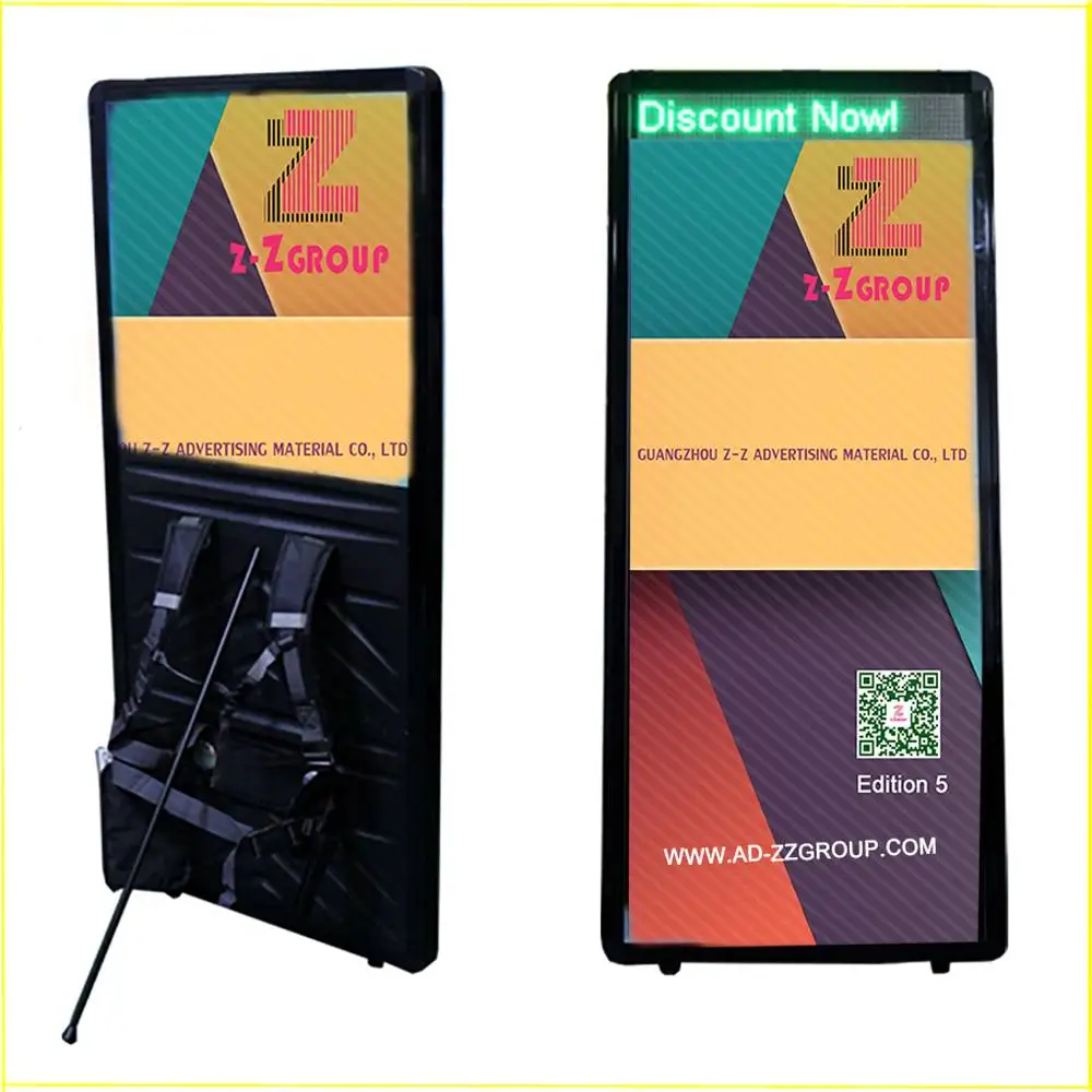 Back advertising led backpack light box charging portable mobile real estate extension customer Wai Ye extension billboard