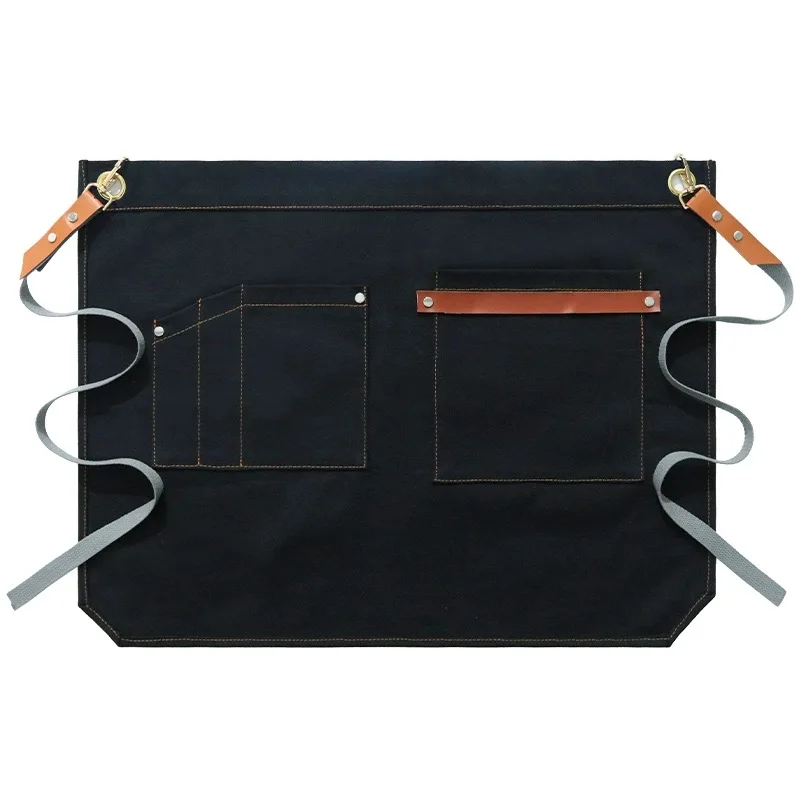 Factory Unisex bistro cafe cooking custom aprons for waiter barber aprons short waist apron