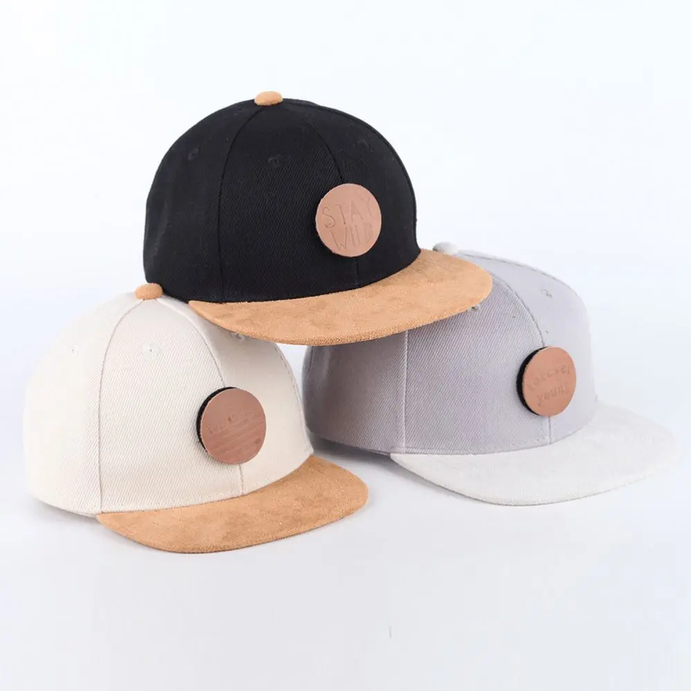 Wholesale Factory Small Order baby snapback cap customized flat brim plain custom snapback hat with woven patch