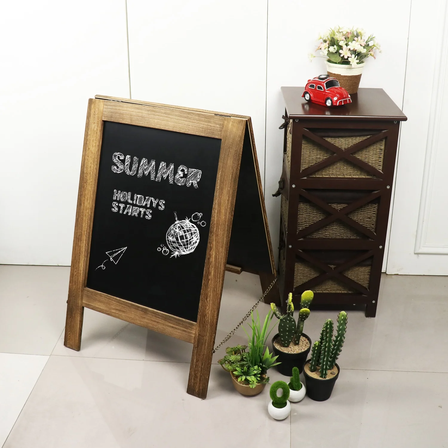 FSC&BSCI customsized Wood Chalk Board Sign Board Sandwich Board Signs Outdoor Chalkboard Easel A Frame Chalkboard Sign