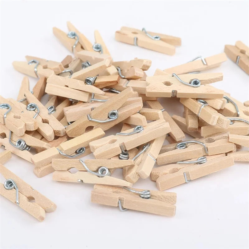 24pcs/bag 4.8*0.7cm Heavy Duty Wooden Clothespins for Hanging Photo DIY Handmade Craft