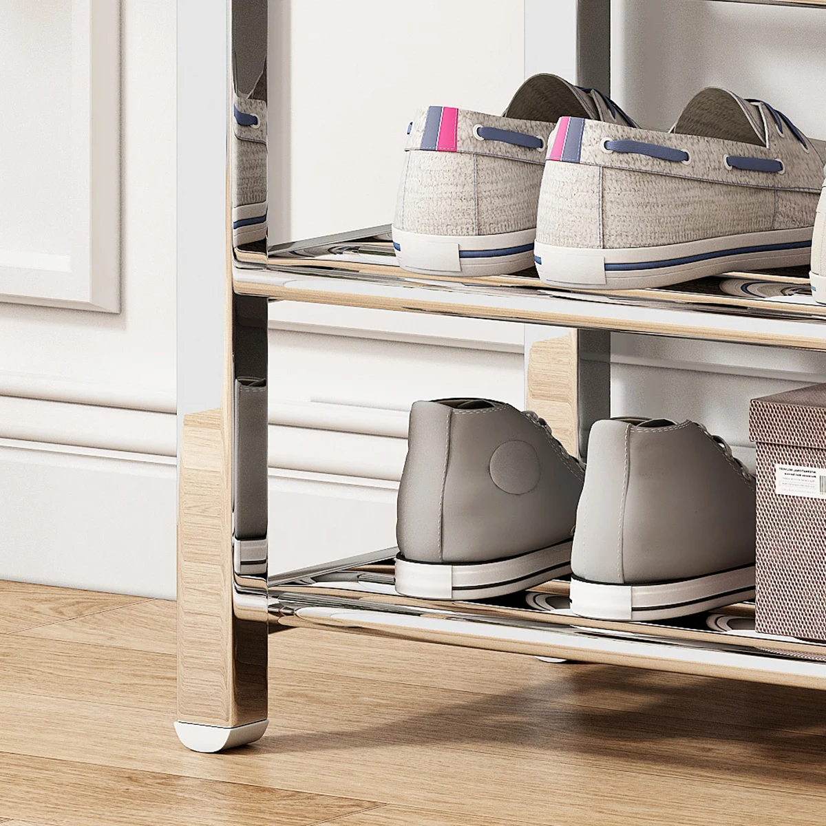 Stainless steel 3/4/5/6tier shoe rack vertical shoe racks for home shoe display rack stand shelves cabinet