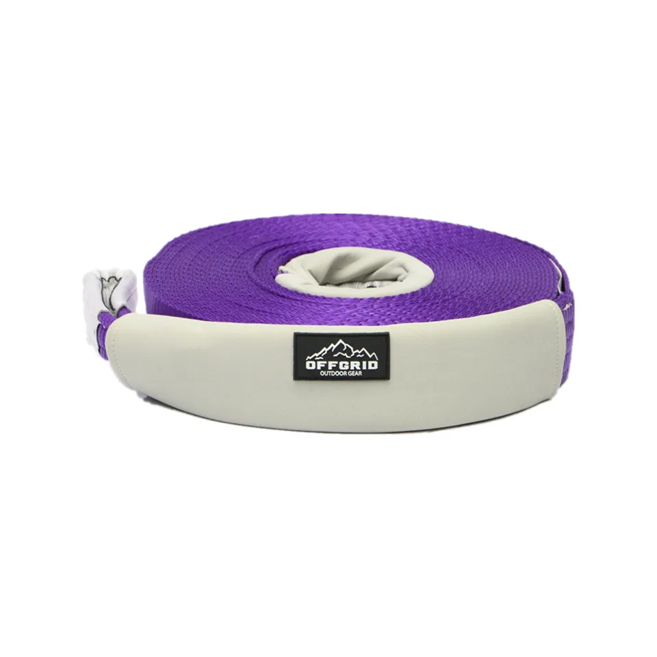 Спасательный буксировочный трос для лебедок фиолетовый ремешок съемки грузоподъемность 4500 кг 55 мм x 20 м всех транспортных