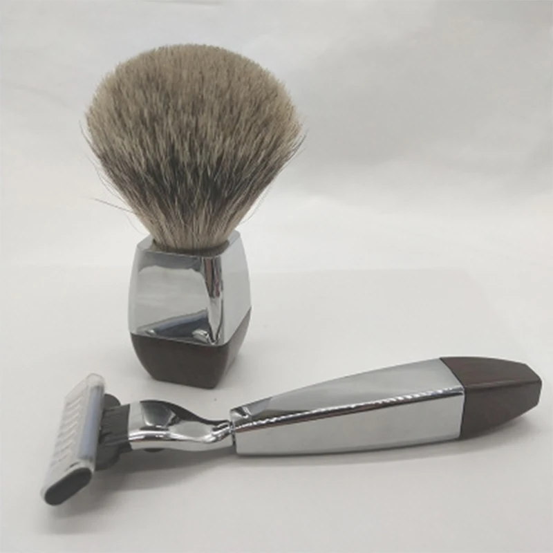CLIONE #105 High quality shaving brush shave stand and 3 blade razor metal men shaving set for men shave