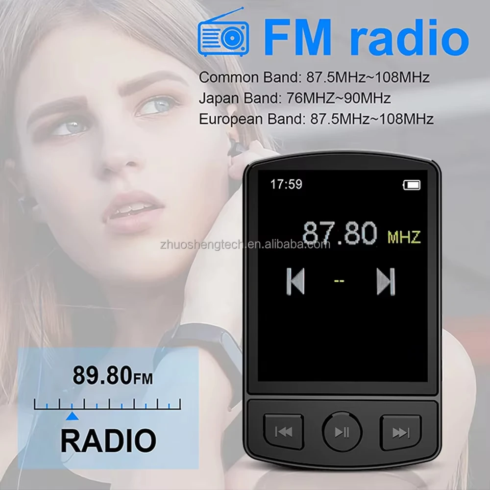 Портативный беспроводной MP3-плеер Стерео Динамик Мини MP4 Воспроизведение видео со светодиодным экраном FM радио Запись для Walkman