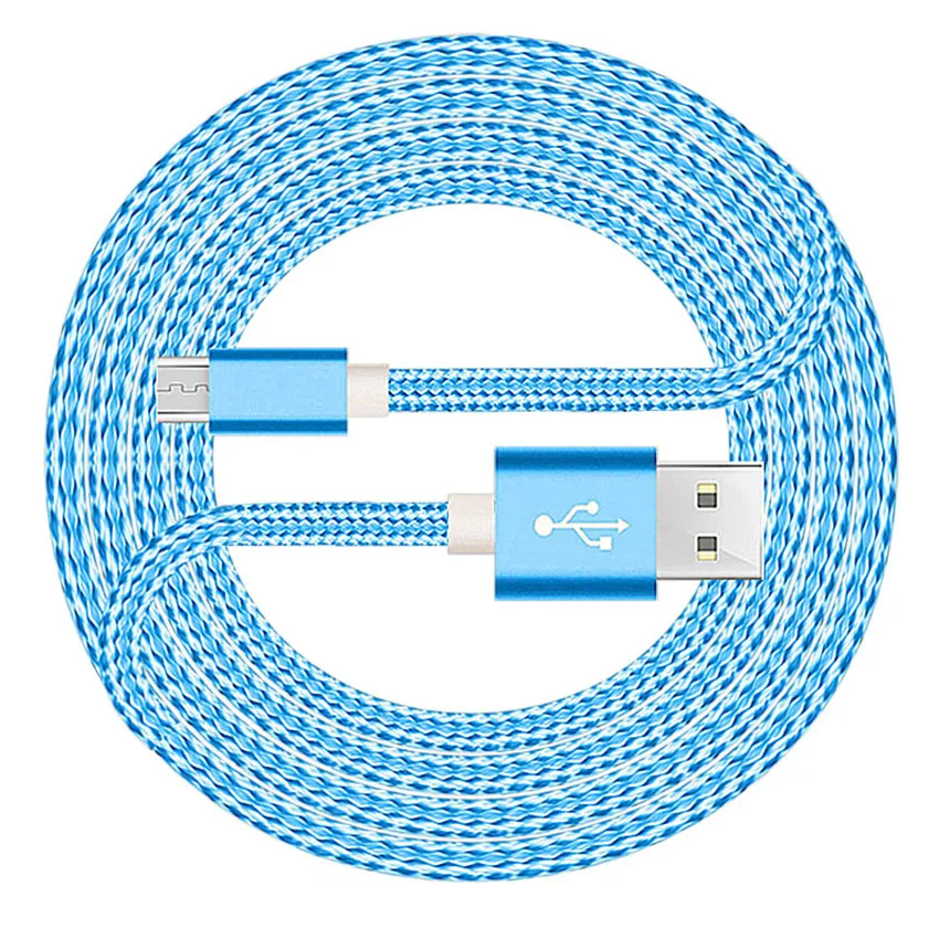 
3ft 6ft 10ft дополнительно 2.4A нейлоновый плетеный кабель Micro Usb для зарядки и синхронизации данных Android 
