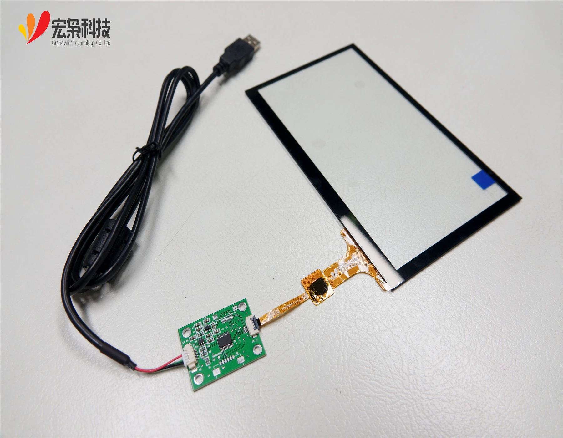 Custom size PCAP I2C TO USB 7 inch touch glass capacitive waterproof touch screen panel